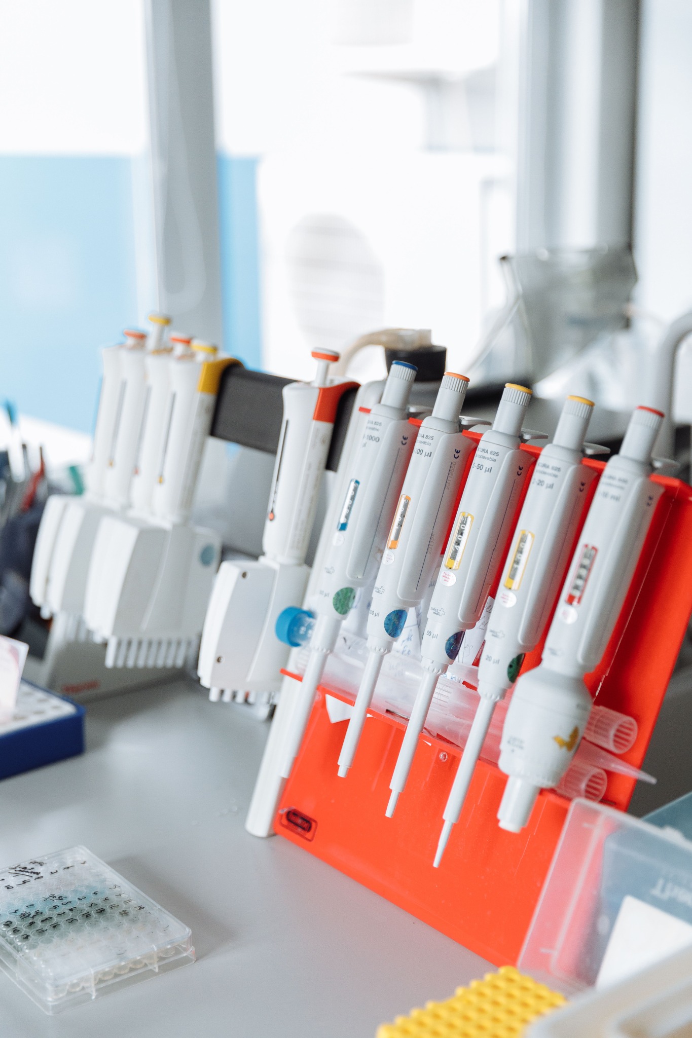 Laboratory pipettes used for biological research