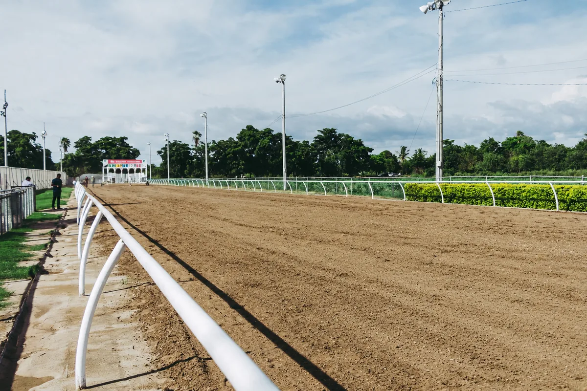 Empty racing track representing Equistock competition and performance sport